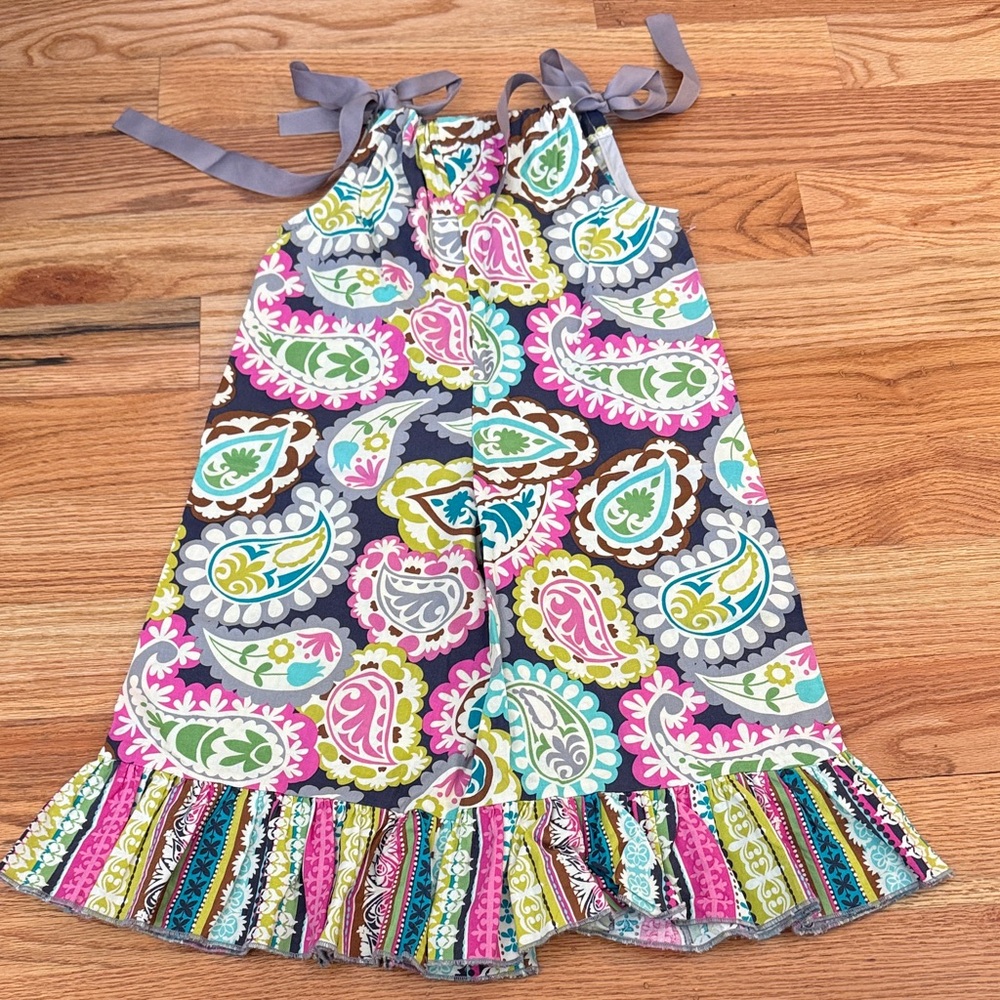 Colorful Paisley Print Ruffle Romper